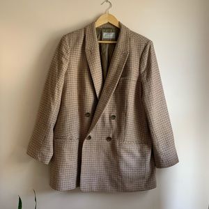 Everlane Oversized Blazer -Terracotta Houndstooth